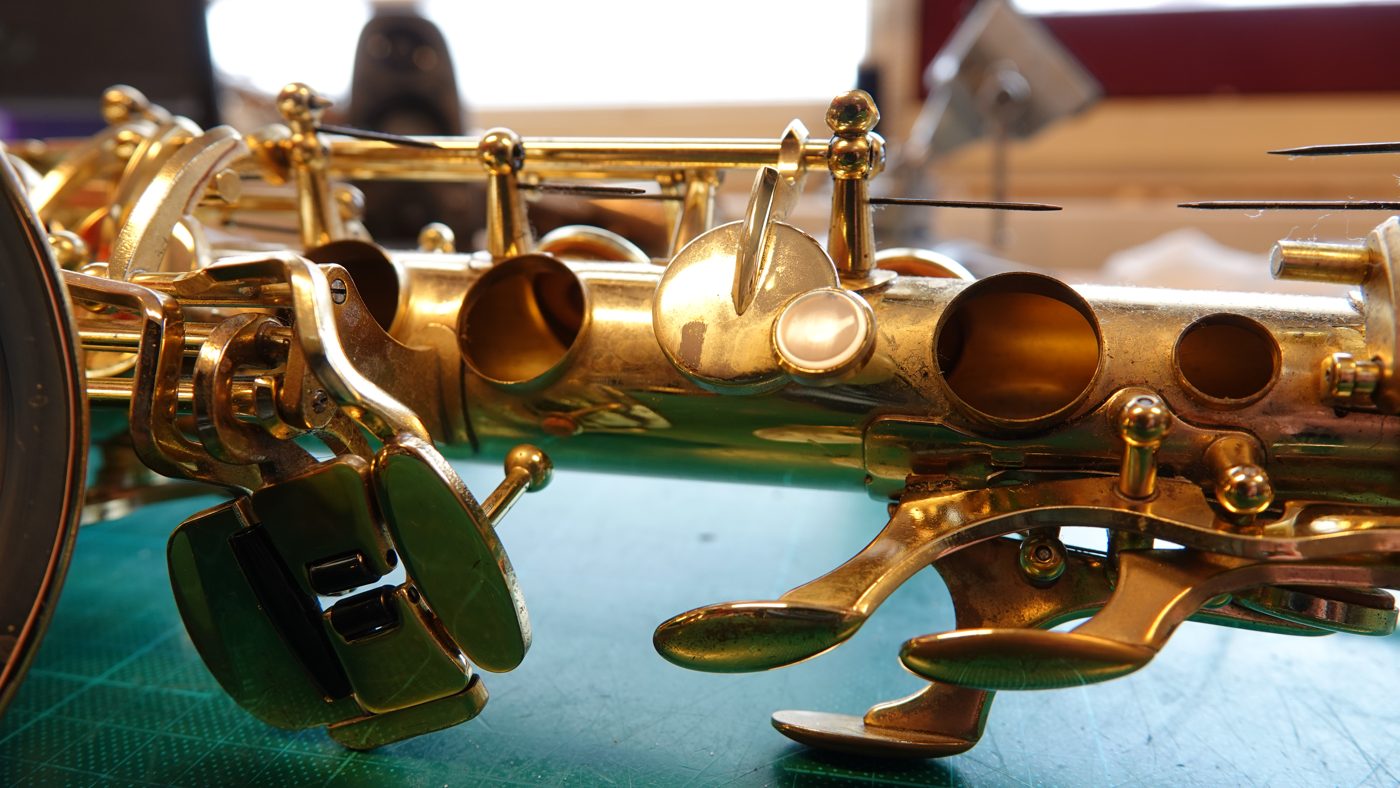Detail of the saxophone mechanism